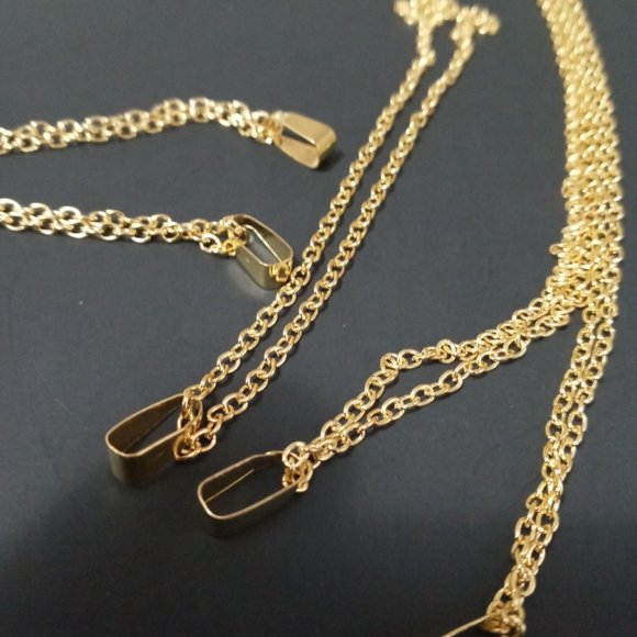 Jewelry - New Hot Chain 24" Gold Plated Pendant Set 5 Clips